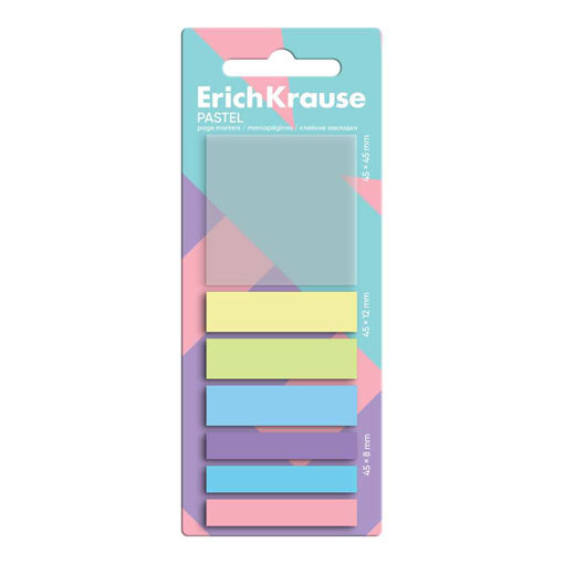 Picture of EK PLASTIC PAGE MARKER PASTEL 45X45MM, 45X12MM, 45X8MM